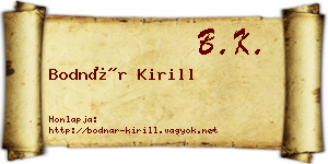 Bodnár Kirill névjegykártya